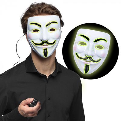Foto van Masker Anonymous met led half