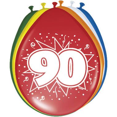 Leeftijd ballonnen 90 jaar 8 stuks