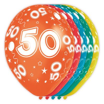 Leeftijd ballonnen 50 jaar 5 stuks