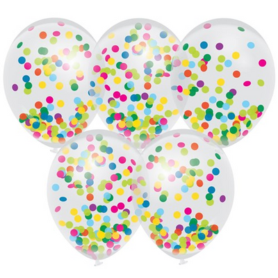 Foto van Confetti ballonnen kleuren 5 st (30 cm)