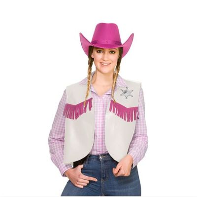 Foto van Cowboy gilet roze met ster