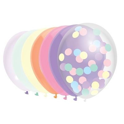 Foto van Ballonnen Pastel Confetti Assorti (30CM) 10st