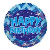 Afbeelding van Folieballon Happy Birthday blauw