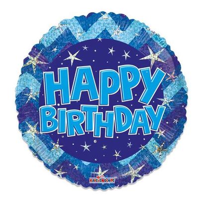 Folieballon Happy Birthday blauw