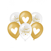 Afbeelding van Ballonnen Just Married Goud Wit