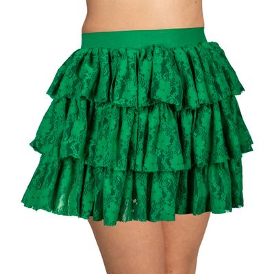 Foto van Rokje Groen Met Kant Onesize Foto van Rokje Groen Met Kant Onesize