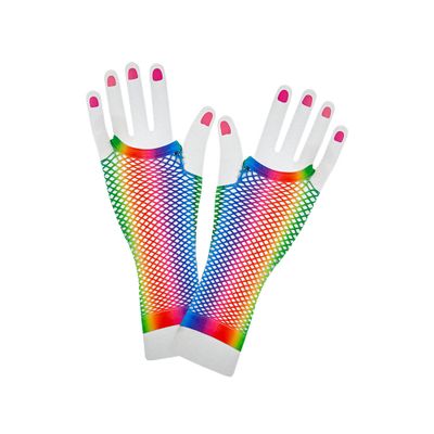 Net handschoenen regenboog