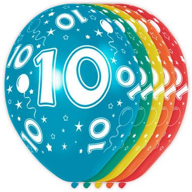 Leeftijd ballonnen 10 jaar 5 stuks
