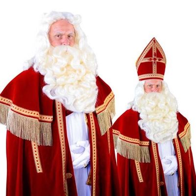 Sinterklaas baard Madrid kanekalon vaste snor 34.130