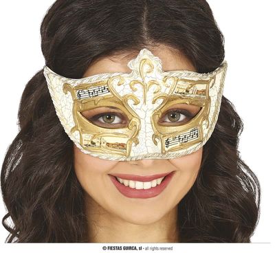 Venetiaans masker goud met muzieknoten
