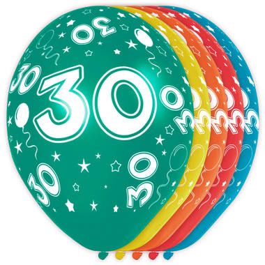 Leeftijd ballonnen 30 jaar 5 stuks