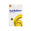 Afbeelding van Folieballon cijfer 6 goud (86cm)