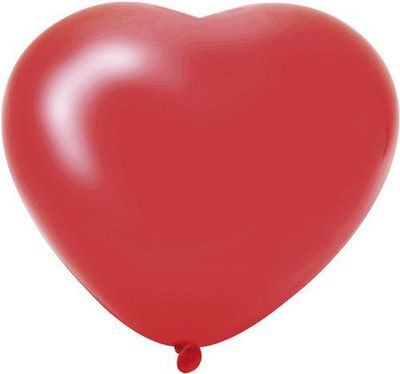 Hartjes ballonnen rood (25cm) 6st