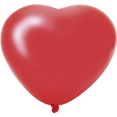 Foto van Hartjes ballonnen rood (25cm) 6st