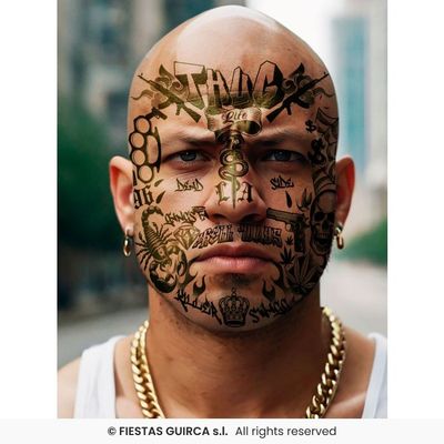 Foto van Neptattoo Gezicht 'Thug Life'