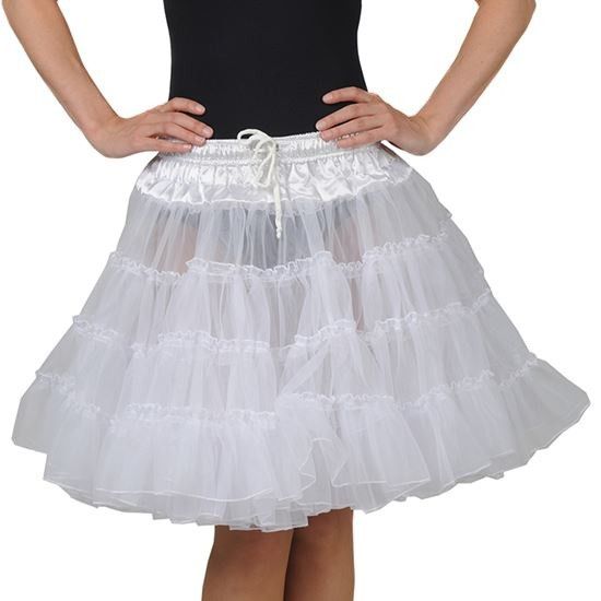 Welvarend merknaam voorwoord Petticoat rok wit - 2 laags kopen? || Confettifeest.nl