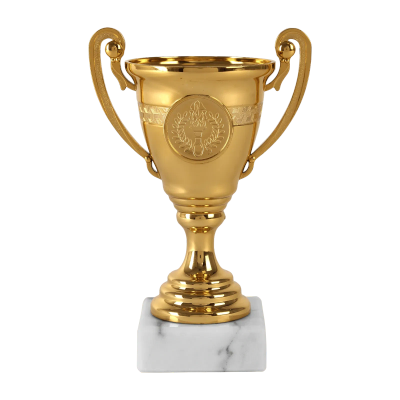 Foto van Trofee Goud met Handvatten Marmeren Voet