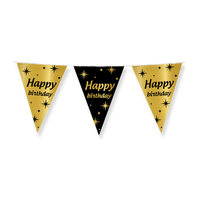 Foto van Classy Party flags foil - Happy Birthday