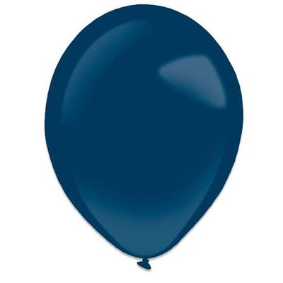 Ballonnen navy blue metallic (28cm) 50st