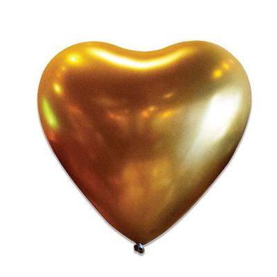 Hart ballon satin gold 50 stuks