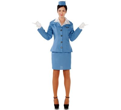 Stewardess kostuum - blauw