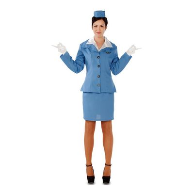 Foto van Stewardess kostuum - blauw