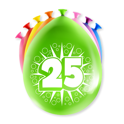 Foto van Ballonnen 25 jaar 8 stuks