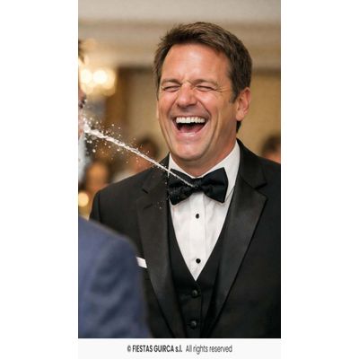 Foto van Fop Vlinderdas Met Waterspuit