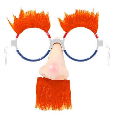 Foto van Oranje Partybril met neus en snor