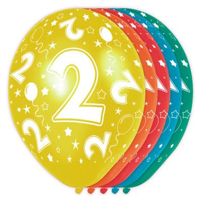 Leeftijd ballonnen 2 jaar 5 stuks