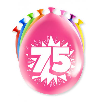 Foto van Gekleurde Ballonnen 75 Jaar
