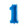 Afbeelding van Folieballon cijfer 1 blauw XL (100cm)