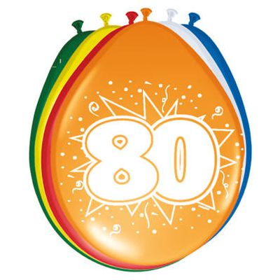 Leeftijd ballonnen 80 jaar 8 stuks