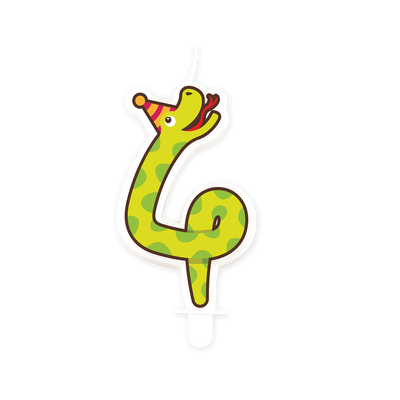 Foto van Jungle Verjaardagskaars - Cijfer 4 Slang