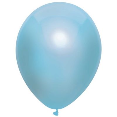Ballonnen metallic lichtblauw (30cm) 10st