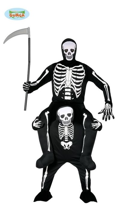 Carry me skeletten kostuum 2 in 1