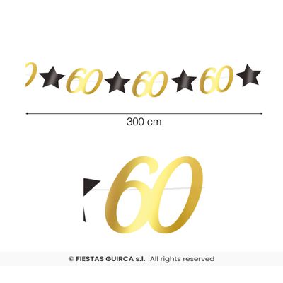 Foto van Garland 60 Jaar Goud/Zwart