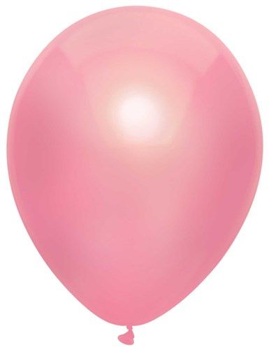 Ballonnen metallic roze (30m) 10st