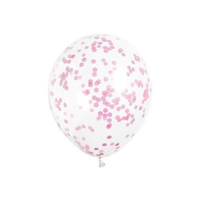 Foto van Confetti ballonnen roze 6 st (30 cm)