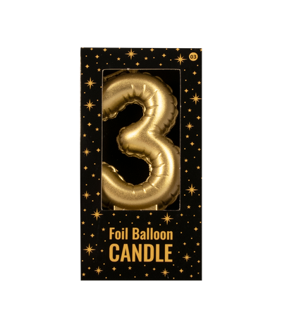 Foil balloon candle gold - 3
