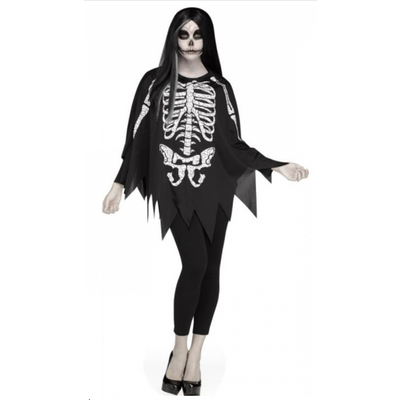 Foto van Halloween poncho skelet