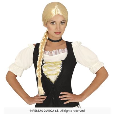 Foto van Blonde Pruik Met Vlecht