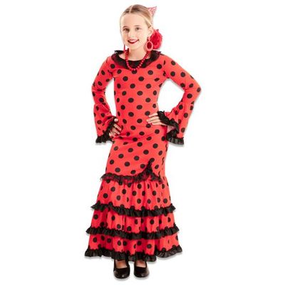 Foto van Flamenco jurk kind rood
