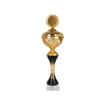 Foto van Trofee Goud Zwart met Marmeren Voet
