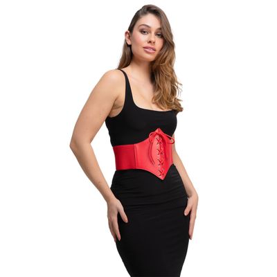 Foto van Korset Riem Nepleer Rood