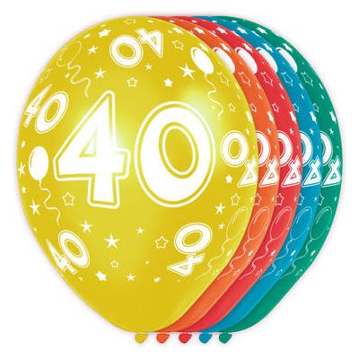 Leeftijd ballonnen 40 jaar 5 stuks