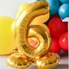 Afbeelding van Staande folie ballon goud - cijfer 6