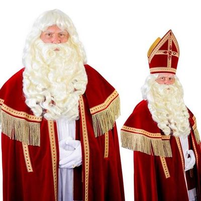 Foto van Sinterklaas baard Myra kanekalon draad snor 34.113