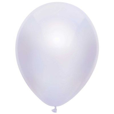 Ballonnen Metallic wit 10st.