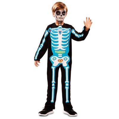 Foto van Day of the Dead Skelet Jumpsuit blauw